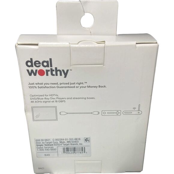 HDMI Cable 4ft High Speed with Ethernet Black Universal for TV PS5 Xbox PC NEW - Picture 2 of 5